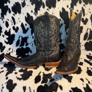 Bilbo Doble Vida Size 10 Mens boots Ostrich leather boots!Black clean and smooth